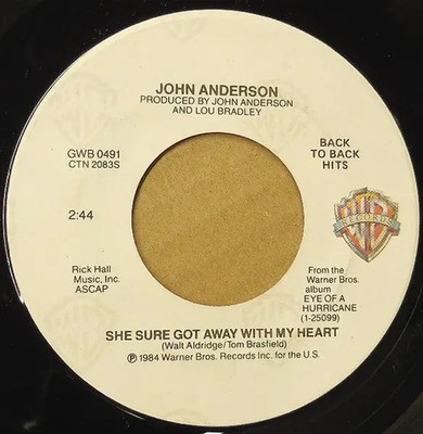 John Anderson She Sure Got Away With My Heart Vinyl Single 7inch NEAR MINT