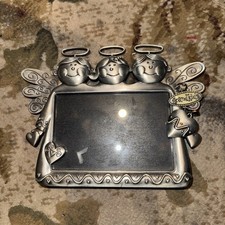 Fetco Pewter Grandkids Picture Frame, Standing 5 X 3.5, Heart Charm Accent