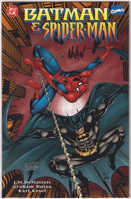BATMAN & SPIDER-MAN #1 DYNAMIC FORCES SIGNED GRAHAM NOLAN DF COA DC MARVEL