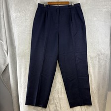 Vintage Pendleton Pants Womens 18 Blue Virgin Wool Pleated Dress Made USA 80s