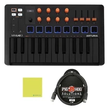 Arturia MiniLab 3 25 SlimKey Controller Bundle with 3ft Pig Hog MIDI.. -OPEN BOX
