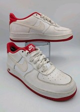 Nike Air Youth Size 5Y CD 6915-101 White With Red Great Condition (Bin 8)