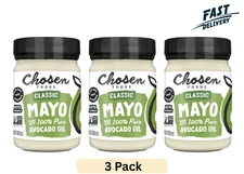 (3 Pack ) Chosen Foods 100% Pure Avocado Oil-Based Classic Mayonnaise 12 Oz Jars