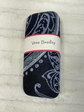 NEW Genuine Vera Bradley INDIO Blue Clamshell Hard Sunglasses Eyeglasses Case