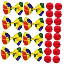 24 PCS Clown Nose Bow Tie Sets Cosplay Nose Foam Circus Noses for Clown 