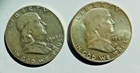 1960 & 1963 Franklin Half Dollars 90% Silver Coin United States Mint lot of 2
