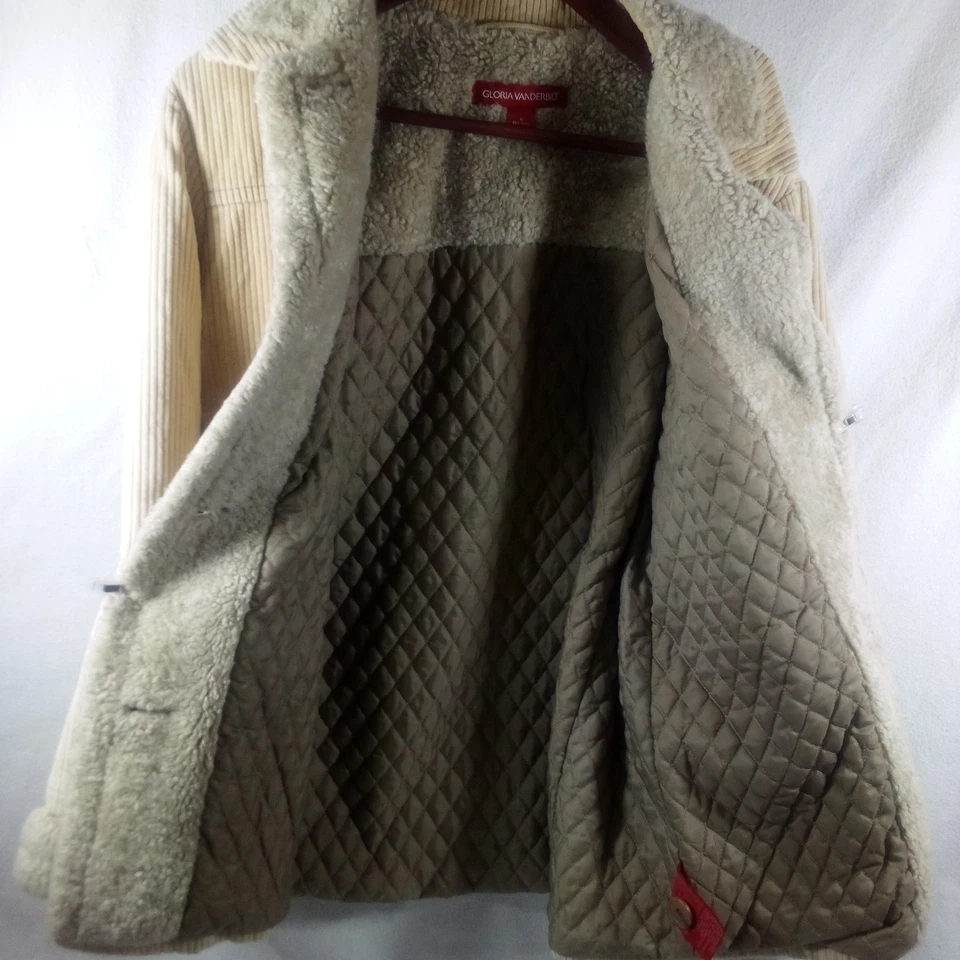 Chaqueta De Colección Y2K Ancha Pana de Ballena Oveja Tareas M Gloria Vanderbilt Tostado Foto 2 de 4