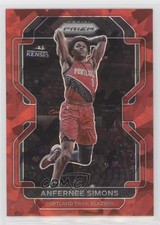 2021-22 Panini Prizm Red Ice Prizm Anfernee Simons #168 8d2