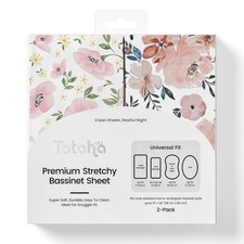 Premium Stretchy Bassinet Sheets for Baby Girl, Silky Comfort Cradle Sheets F...