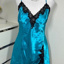 Fredericks of hollywood blue satin dress