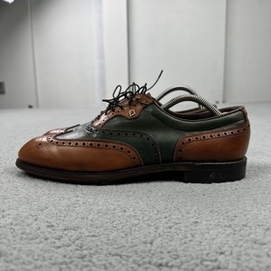 Vintage FootJoy Classics Golf Shoes Men 9.5B Brown Leather Wingtip Spikes 51441 Vintage footjoy classics wingtip - Gem main image 2