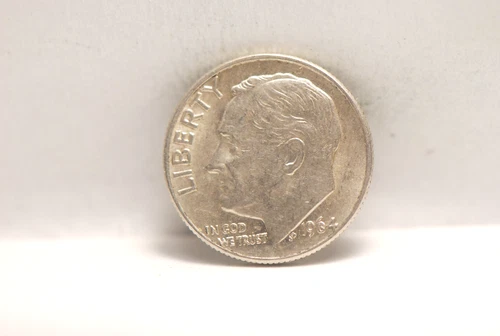 USA, 1964-D Roosevelt Dime, KM195, silver, .0723oz., AU, speck, NR, 1-20