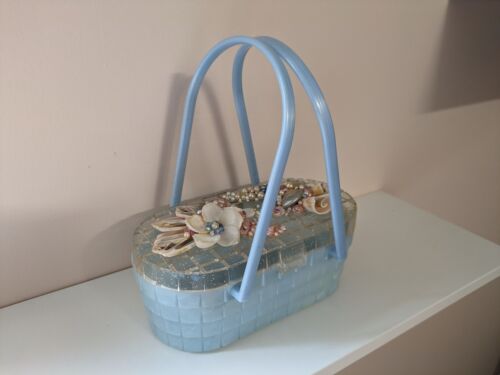 Vintage Theresa Bag Co Lucite Box Purse Baby Blue… - image 1