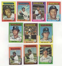 1975 Topps 10-Card Yankees Lot + Mini w Piniella Alomar VINTAGE STAR EX-MT LOL1