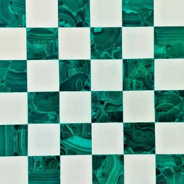 Malachite Marble Chess Set / Chess Table Top , Handmade Table Top, Gift. - Image 4 of 4