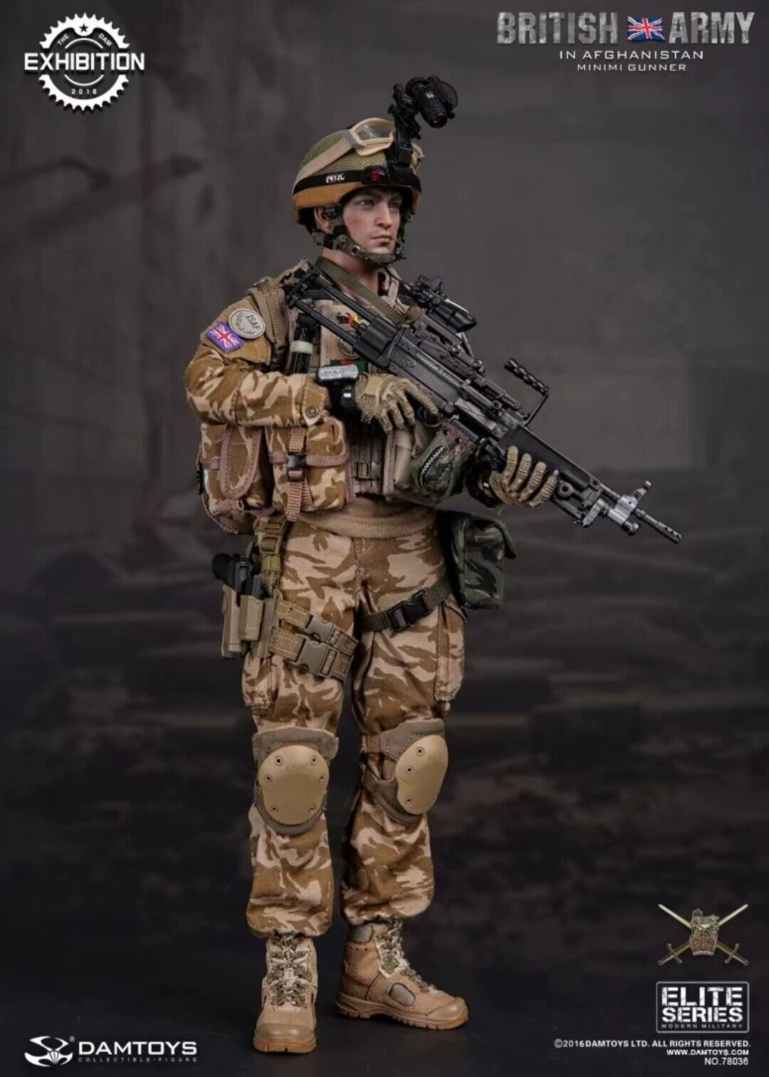 1/6 DAMTOYS 78036 British Army In Afghanistan Minimi Gunner Action Figure