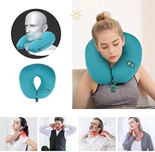 Portable Neck Massage Pillow with 6 Relaxing Modes for Travel