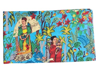 100% Cotton Handmade Indian Dressmaking Running Loose Frida Kahlo 20 Yard Fabric