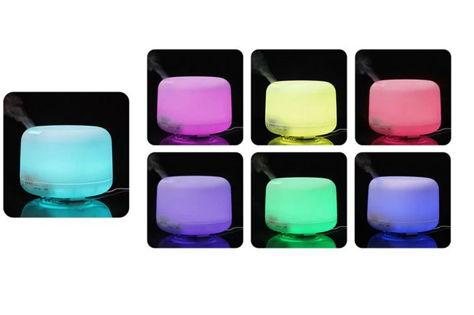 Diffusore Aromi 500ml Umidificatore Purificatore Ultrasuoni Aria 7 Luci LED - Immagine 4 di 4