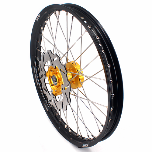 KKE 21/19 CNC Wheels Rims fit Suzuki RMZ250 2007-2018 RMZ450 2005-2017 Disc Gold - Picture 10 of 11