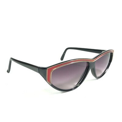 Vintage Cebe Sunglasses Black Geometric Frames with Purple Gradient Lenses Vintage Cebe Sunglasses Black Gold Geometric Frames with  main image 4