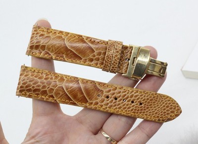 Yellow Genuine Ostrich Leather Watch Strap Quick Release For Men's Women's #012