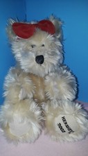 Hershey Bear Plush 2002 with Red Bow 7" Tall Seated Stuffed Animal