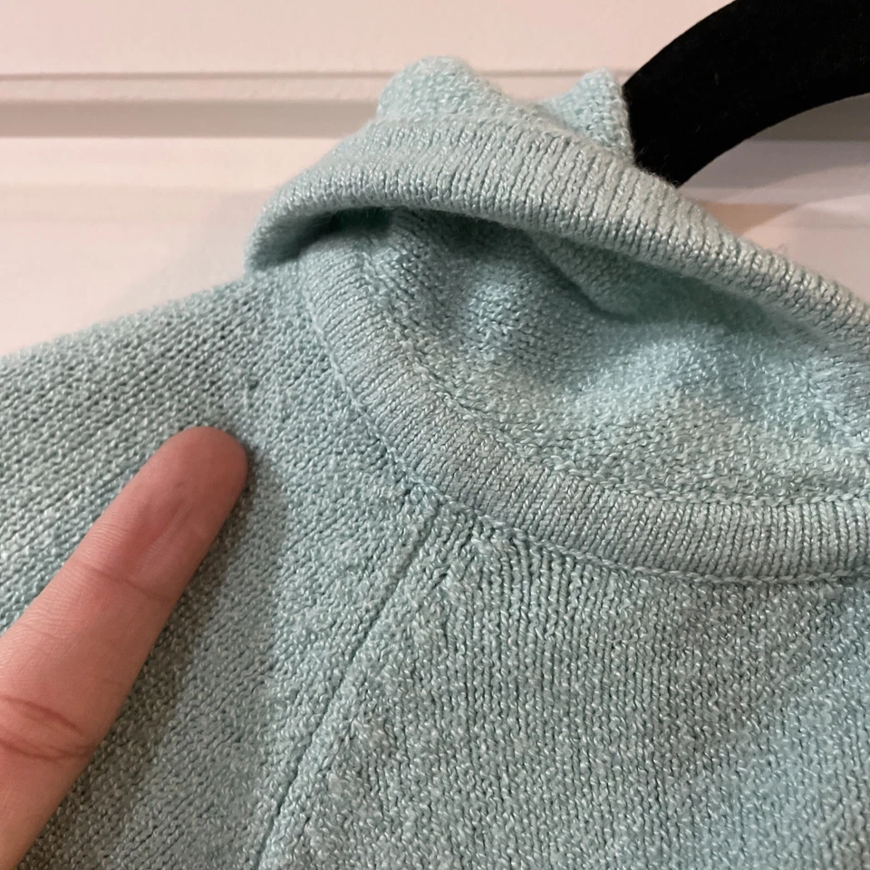 BEBEAquaGreenWomen Fleece Pullover LogoBebe Long Sleeves Hooded SweatshirtSize L - Image 2 of 4