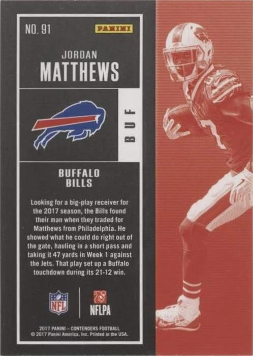 2017 Panini Contenders Jordan Matthews #91 - 2 of 2