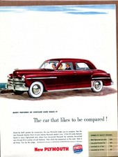 1949 PLYMOUTH Original Vintage Color Auto Promo Ad