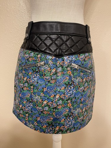 NEW! Coach 1941 Floral Curved Hem Leather Skirt Women’s Size 6 (86648) - Picture 3 of 13