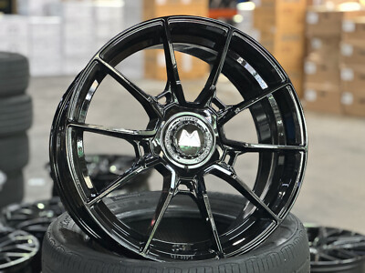 New 18x8 5x112 MOTEC ULTRALIGHT MCR5 (4 Wheel) BLACK Fit Mercedes 