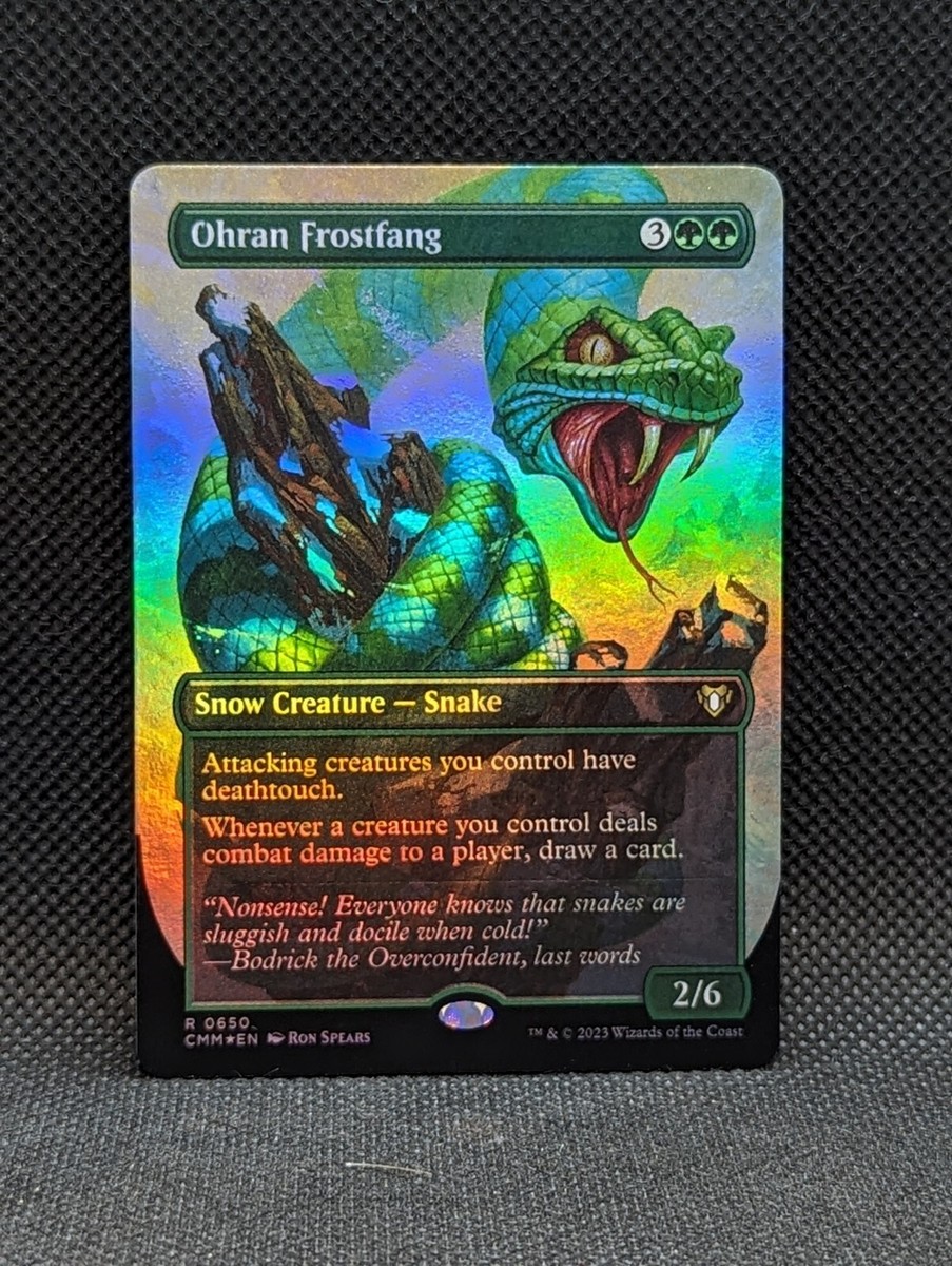 MTG *FOIL* Ohran Frostfang Ext Art Rare Commander Masters CMM NM
