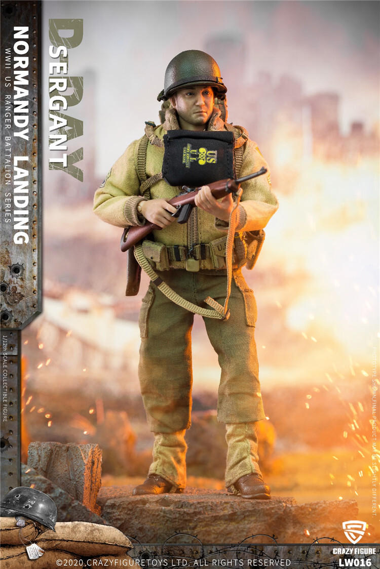 Crazy Figure 1/12 WWII U.S. Rangers On D-Day Sergant LW016 Soldier