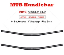 9° Carbon Fiber MTB Bike Handlebar Bicycle Riser Bar 31.8*720/740/760 with Grips