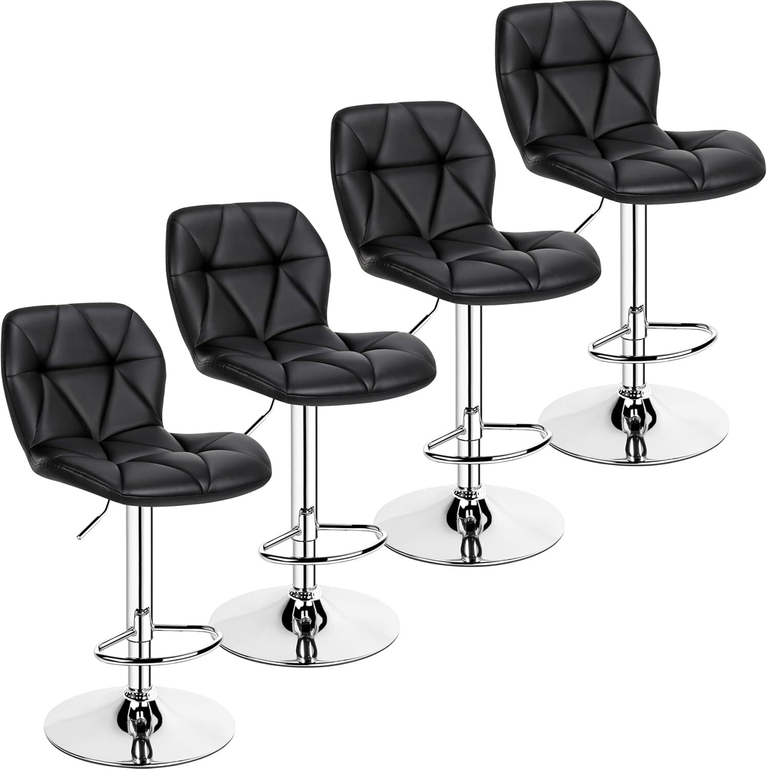 Yaheetech 4-Pack Adjustable PU Leather Swivel Bar Stools Modern Style