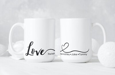 LOVE Personalized Coffee Tea Mug Cup 15 Oz Ceramic White by Mugzan