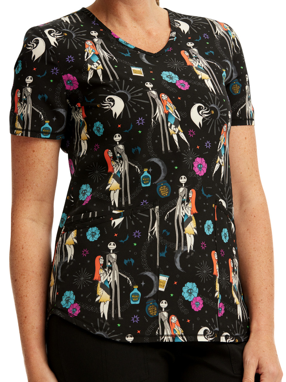 Jack Skellington Sally Scrub Top Disney Nightmare Bef… Gem
