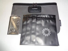 Smell Proof Bag w/Combination Lock, Grinder & 4 Resealable Bags, Water Resistant