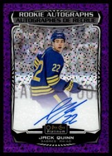 Jack Quinn 2022-23 O-Pee-Chee Platinum Rookie Autographs Violet Pixels #R-JQ
