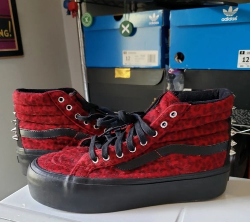 Vans Off The Wall Sk8-Hi Platform Studded Red Leopard Size Women\u0026#039;s 8 /  Men\u0026#039;s 6.5 | eBay