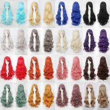 80cm 31 Inch Women Long Curly Wavy Halloween Wig Fashion Costume Party Cosplay