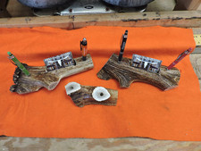 desk top pen and business card holder, Elk horns, 3 piece set Auction