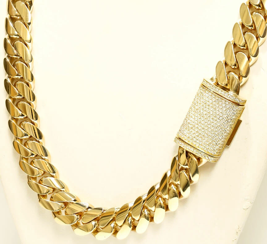 Cuban link chain diamond clasp deals