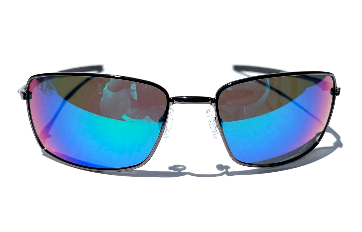 Oakley SQUARE WIRE Titanium Silver w POLARIZED Galaxy Jade Lens