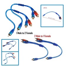 RCA Y Splitter Audio Jack Cable Adapter 1 Female to 2 Male - 1Male to 2Female x4