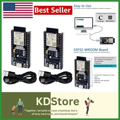 Empower Your Coding with 2 Pack Dev Boards: WiFi, Bluetooth, Python & C Included