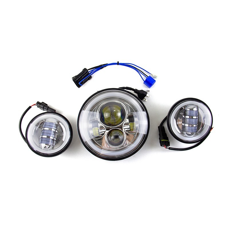 7"inch LED DRL Headlight + Passing Lights For Harley Davidso
