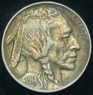 1914 5C Buffalo Nickel AU Toner ~ 26425