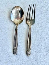 Vintage Holmes & Edwards Baby Spoon Fork Danish Princess IS Silverplate Child